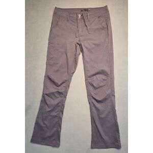PrAna Pants Womens 8 Gray Stretch Nylon Hiking Outdoor Cargo Button Convertible
